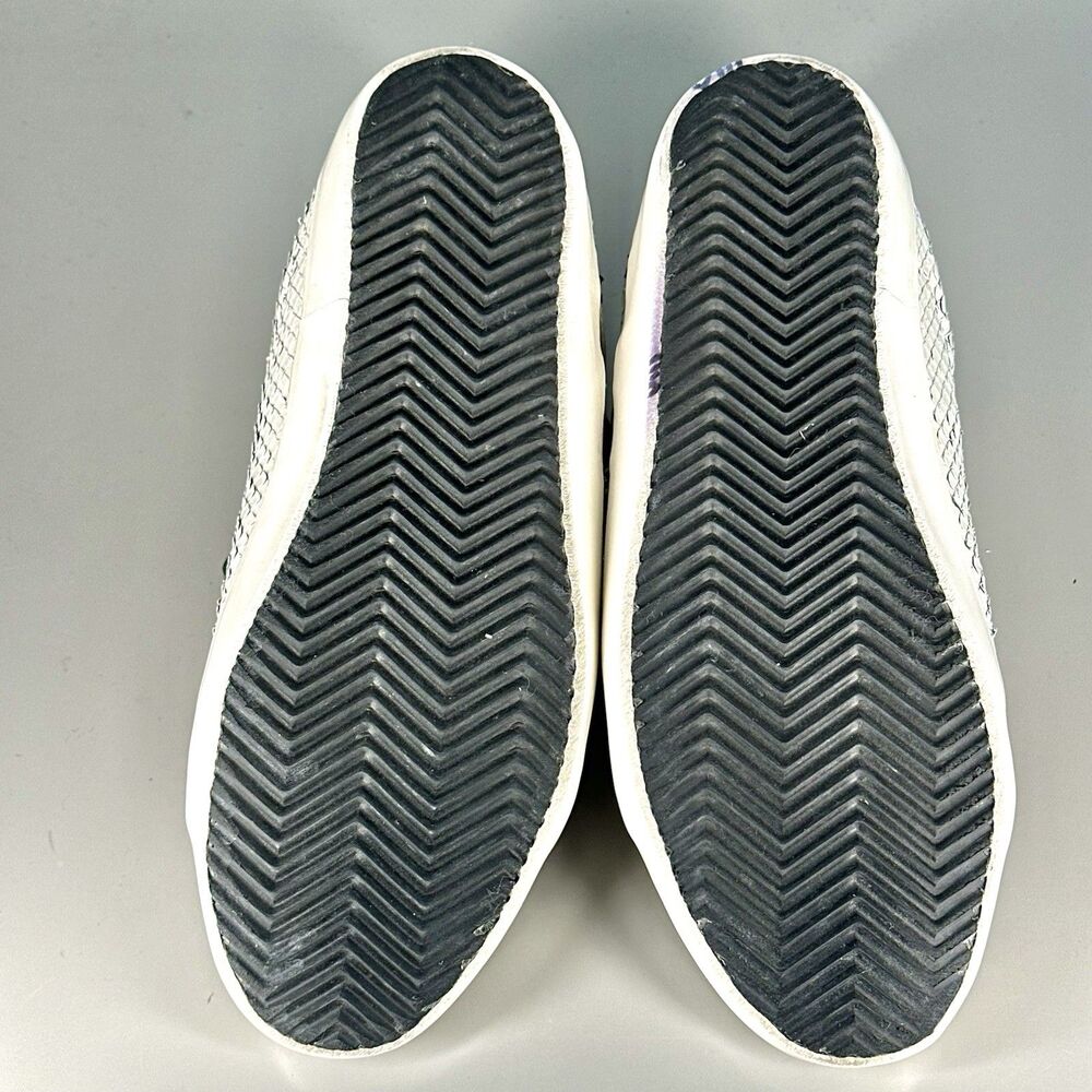 ZADIG & VOLTAIRE Neo Keith Snakeskin Embossed Leather Sneakers White Size 37 - Picture 10 of 16